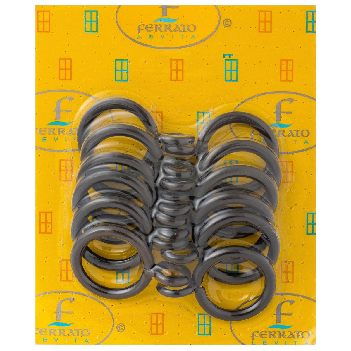 JUST HOME COLLECTION - Set de argollas para cortina 19 mm 12 unidades óxido