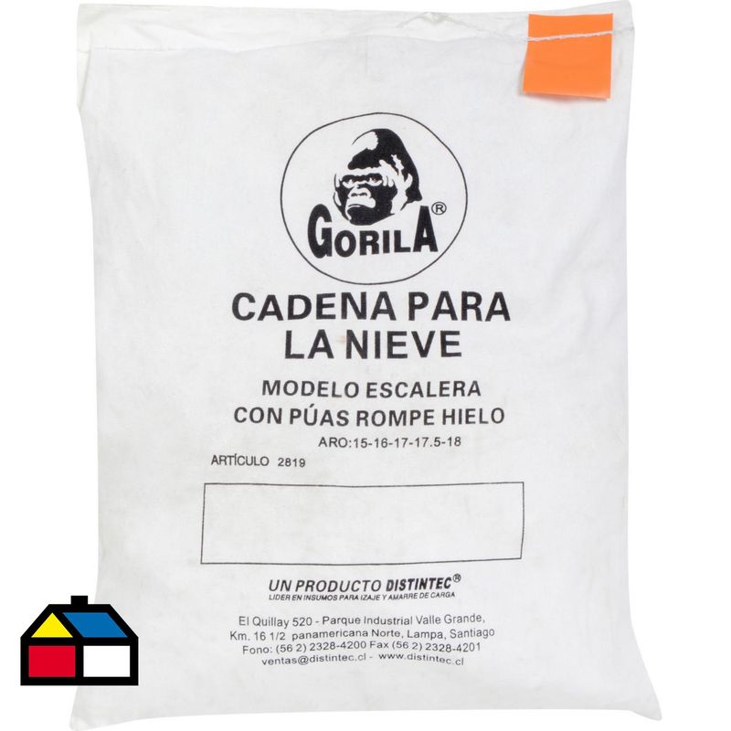 GORILA - Cadena para nieve acero para aros 15, 16, 17 y 18