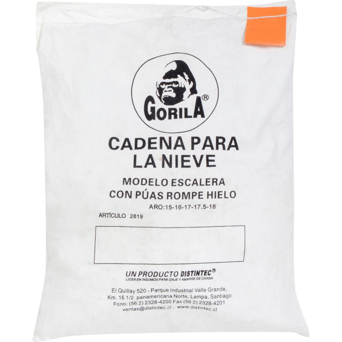 GORILA - Cadena Para Nieve Acero Para Aros 15, 16, 17 Y 18