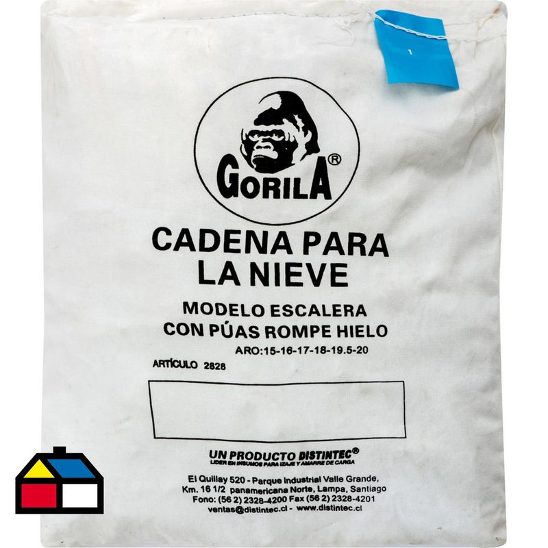 GORILA - Cadena para nieve acero para aros 15, 16, 17 y 18