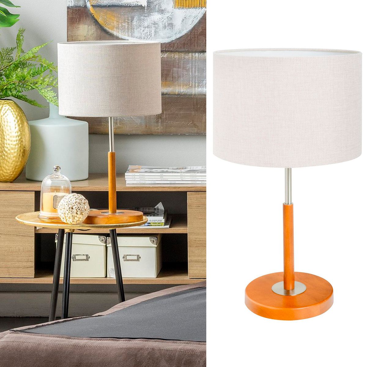 JUST HOME COLLECTION - Lámpara Mesa Magdalena Café 30x40 cm