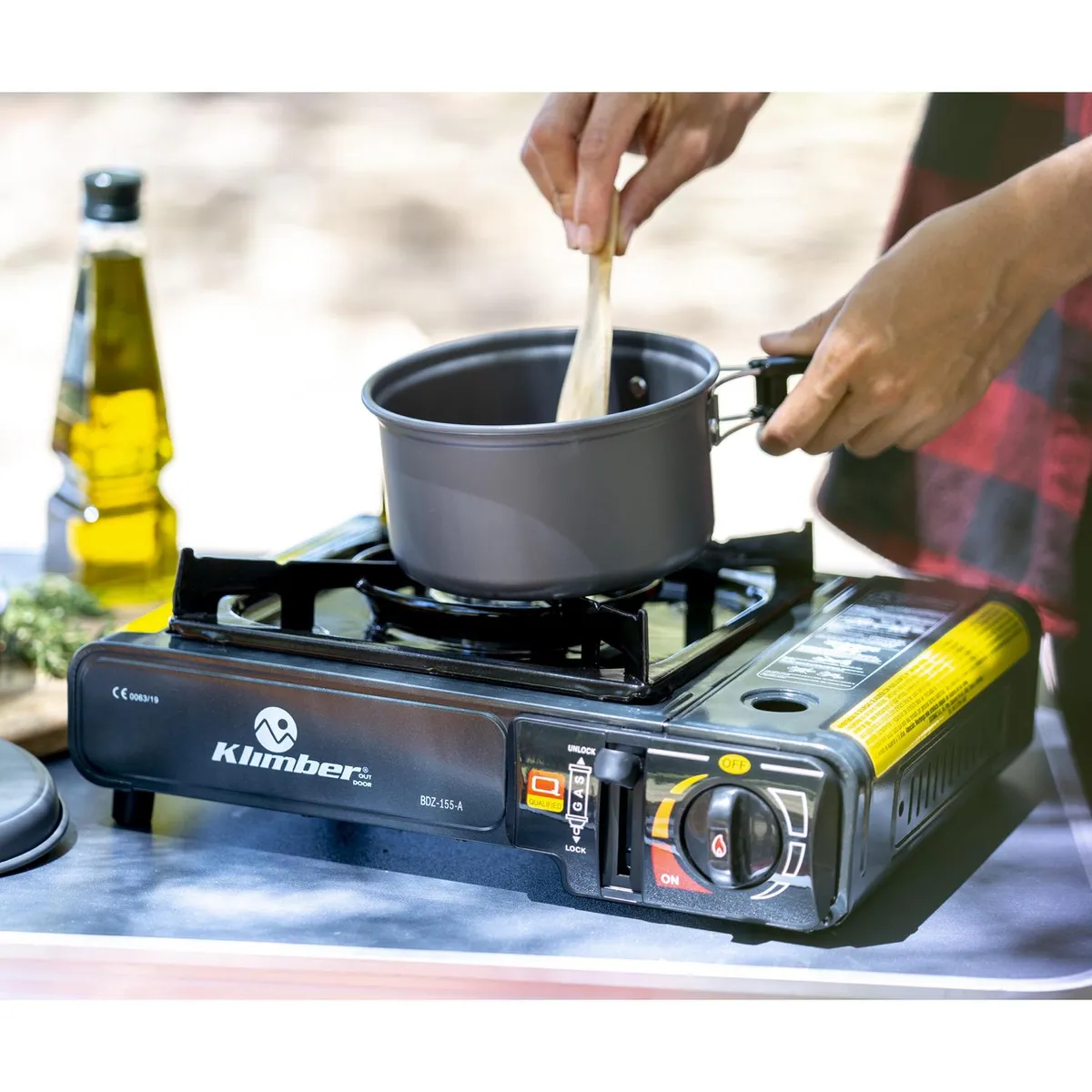 KLIMBER - Cocinilla Lascar Gas 1 Quemador(es) 11.5x28x34 cm Gris Oscuro