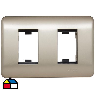 Placa 2 mdulos champagne