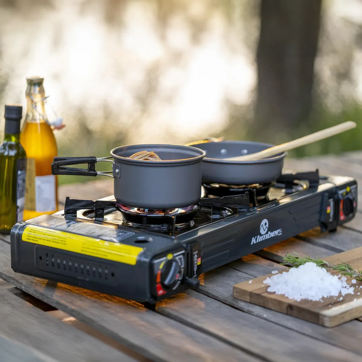 Cocinilla Camping Kibo Gas 2 Quemador(es) 13x28x63 cm Gris Oscuro, marca KLIMBER - Foto Principal