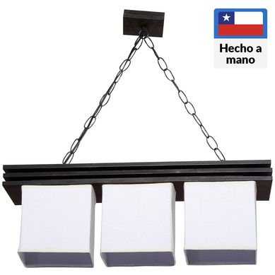 Lmpara de colgar Madera Sima Blanca y Caf