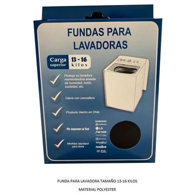 Funda para lavadora superior de 13-16 kg textil negra