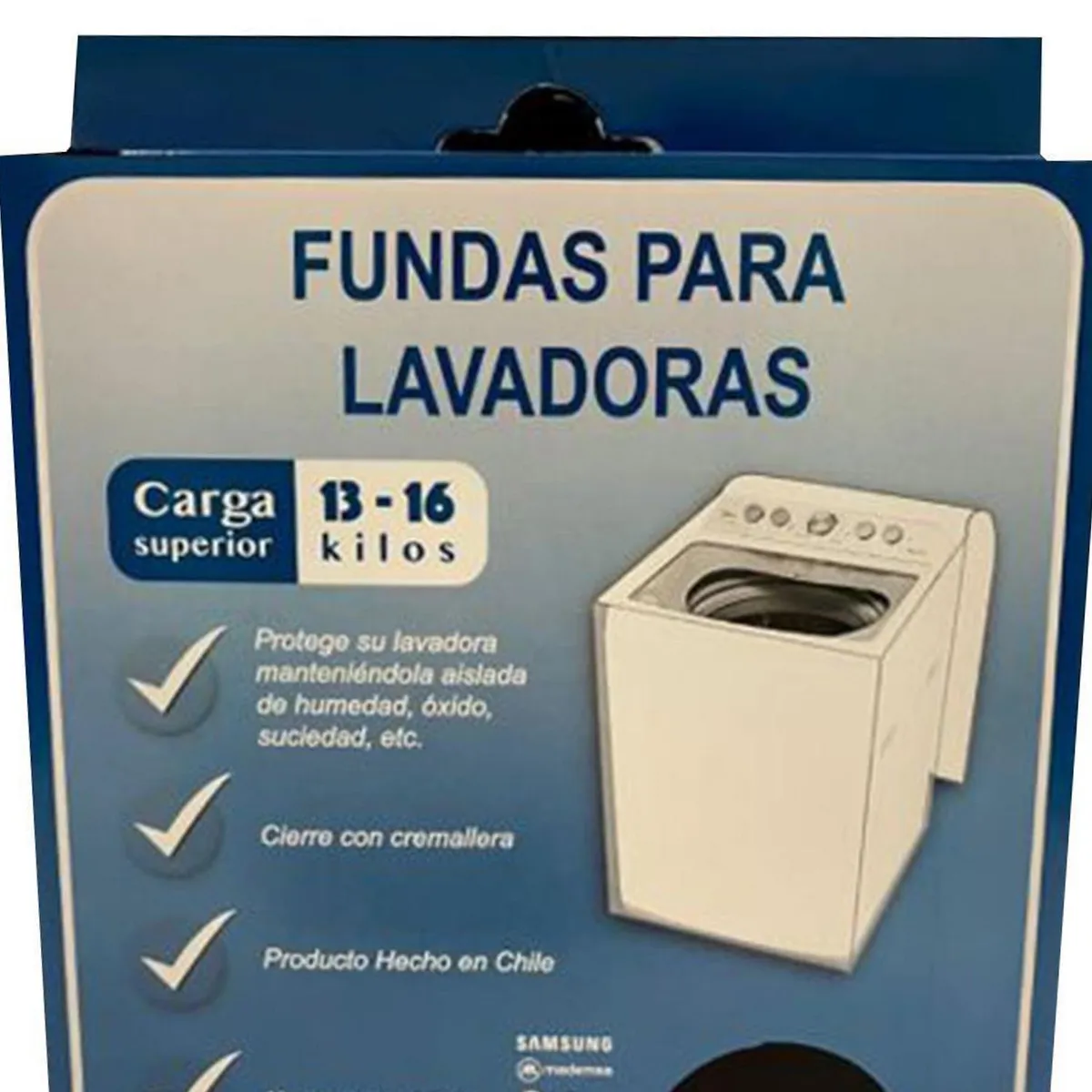 HAPPY WASH - Funda para Lavadora Superior de 13-16 kg Rectangular 65x68x99 cm Tela Negro