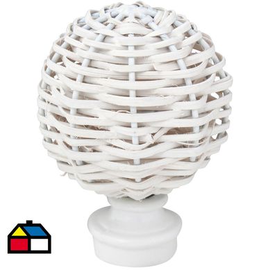 Set 2 de terminales para barra de cortina mimbre 9 cm blanco