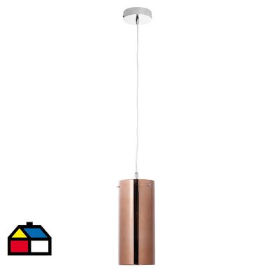 Lmpara de colgar Vidrio y Metal Tubo Cobre 1L Cobre.