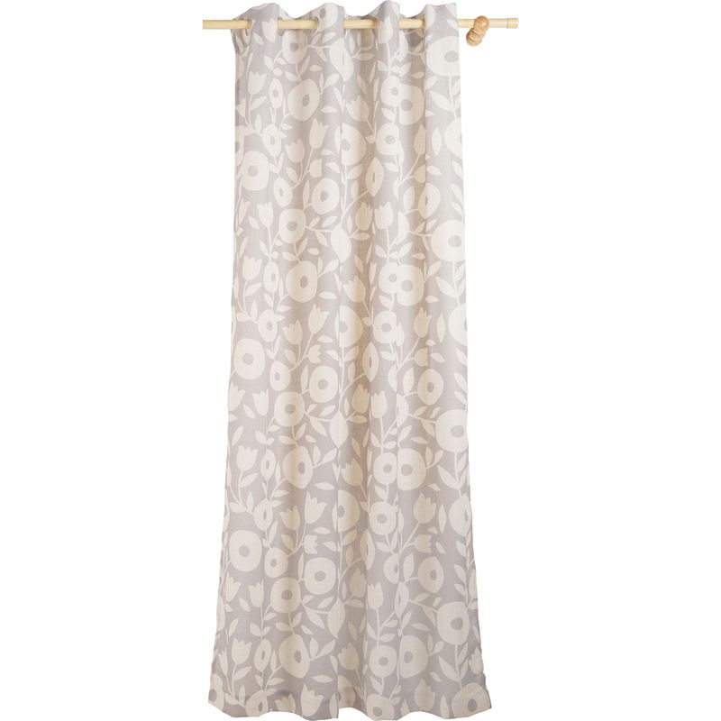 JUST HOME COLLECTION - Cortina tela 140x220 cm Flores gris
