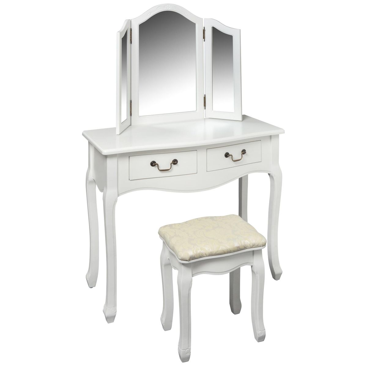 HOMY - Tocador Triple 2 Cajón(es) Triple 90x145x42 cm Blanco