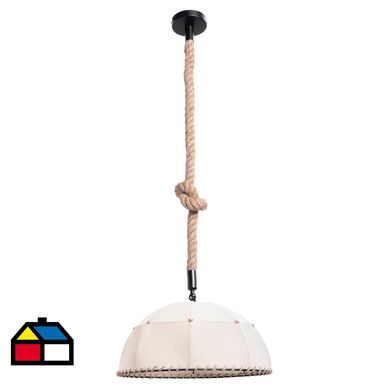 Lmpara de colgar Metal y tela Paisley Beige