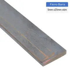 GENERICO - Fierro Barra Plana Laminada en Caliente Acero 5x25 mm 6 m