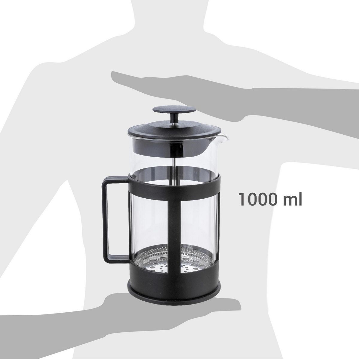 JUST HOME COLLECTION - Cafetera Francesa Porcelana 1 l Negra