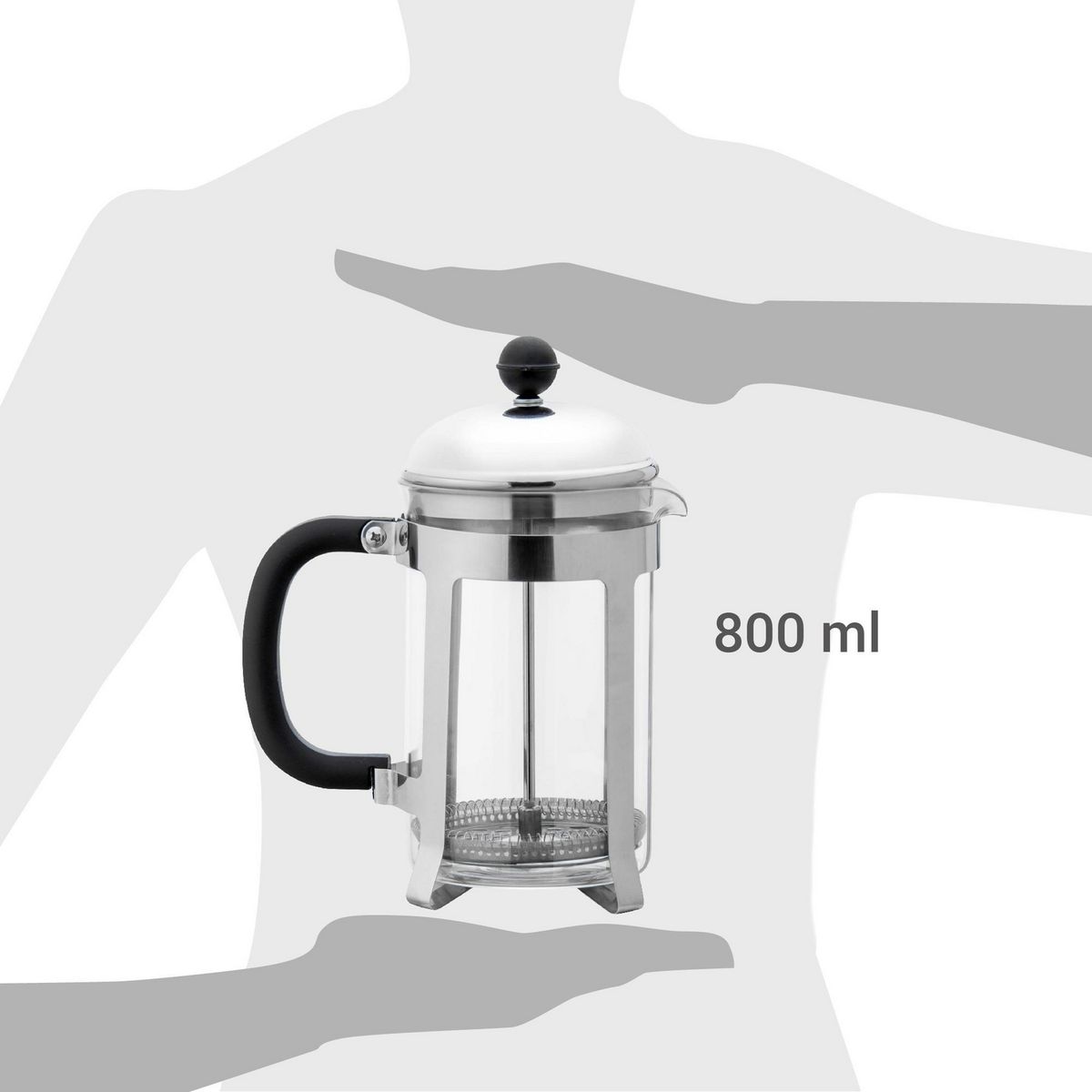 JUST HOME COLLECTION - Cafetera Francesa Vidrio 600 ml 