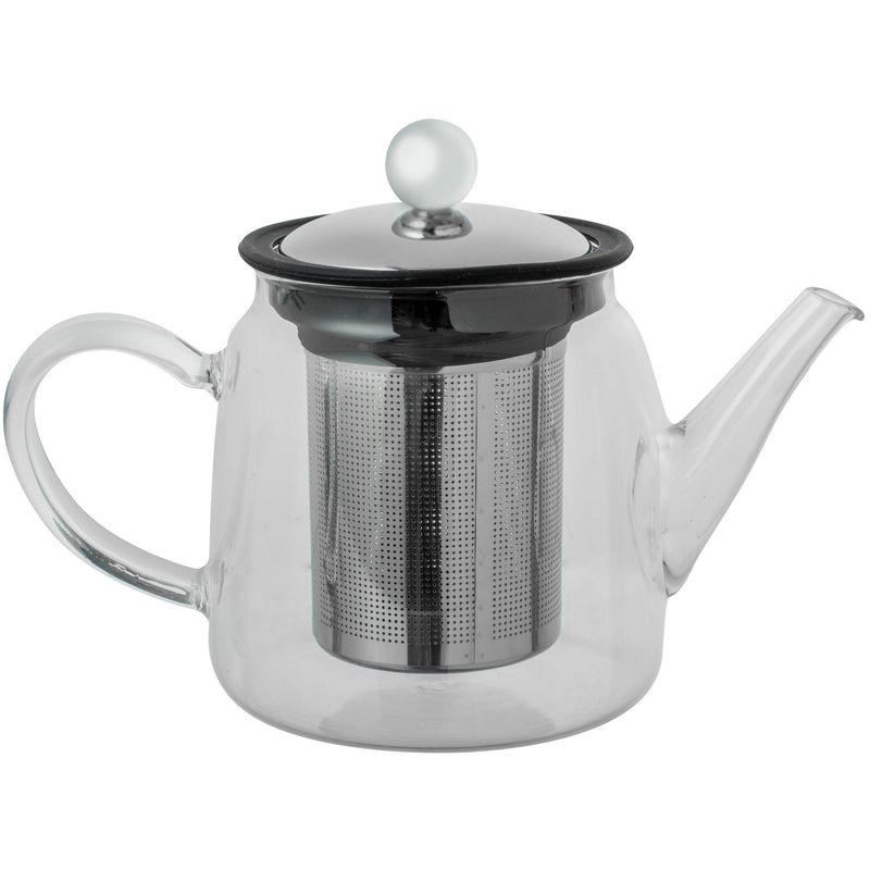 JUST HOME COLLECTION - Tetera con infusor vidrio 450 ml transparente
