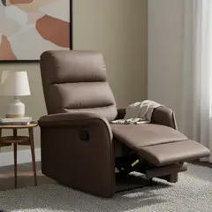 JUST HOME COLLECTION - Sillón Reclinable 1 cuerpo Portofino 84x103x92 cm Chocolate