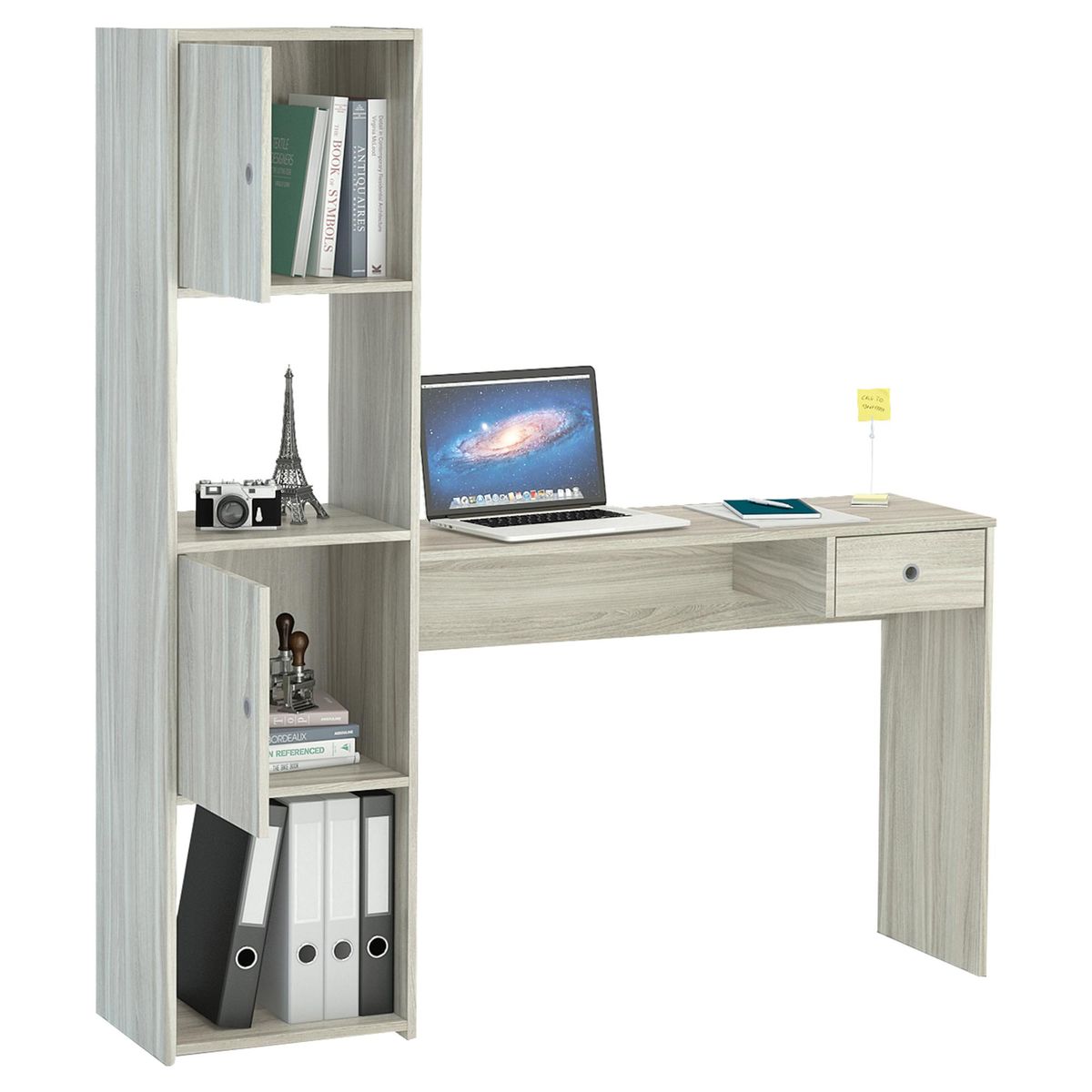 VEKKAHOME - Escritorio Cali 140x155x35 cm Blanco