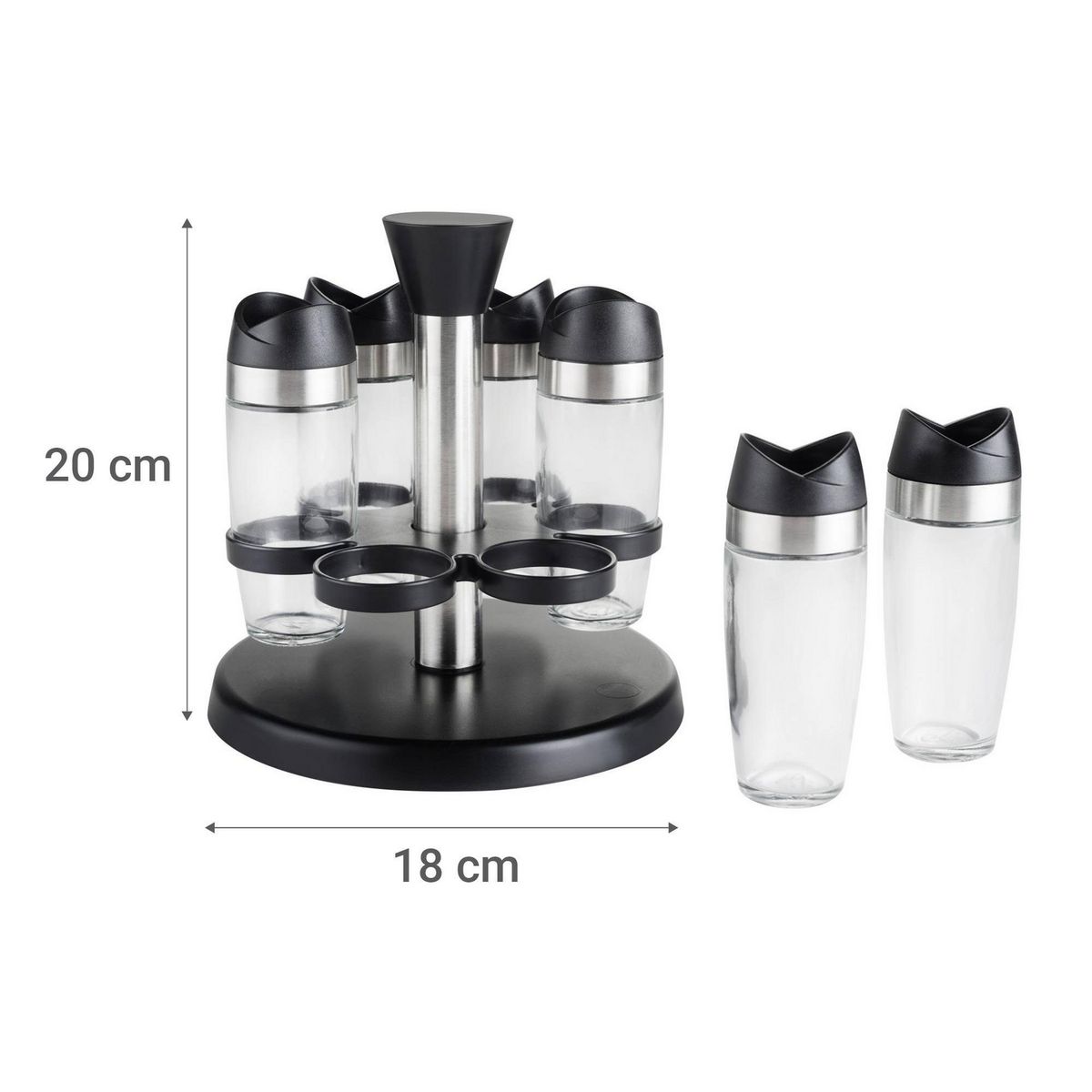 JUST HOME COLLECTION - Set de 6 Especieros Just Home Collection con Rack Transparente 20 cm