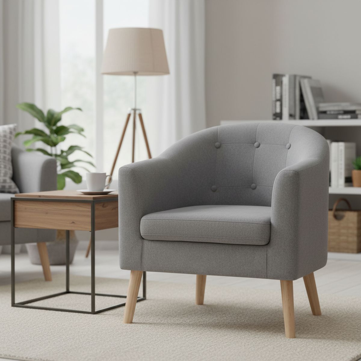 JUST HOME COLLECTION - Poltrona 1 cuerpo Lucia 70x75x65 cm Gris