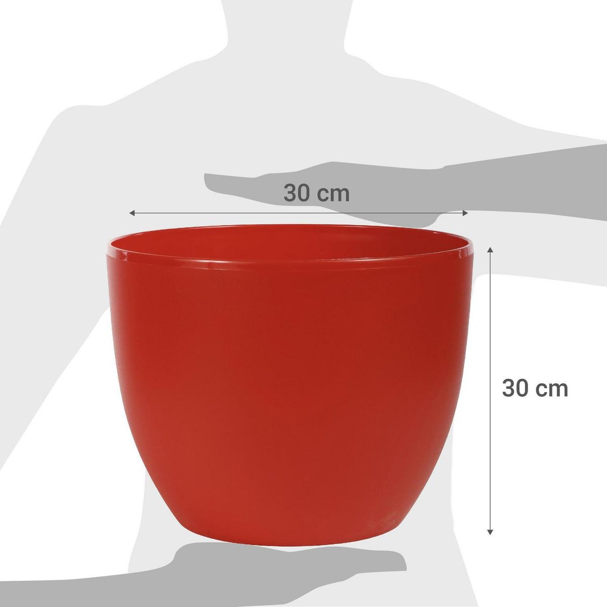 JUST HOME COLLECTION - Macetero de plástico 30 cm plata