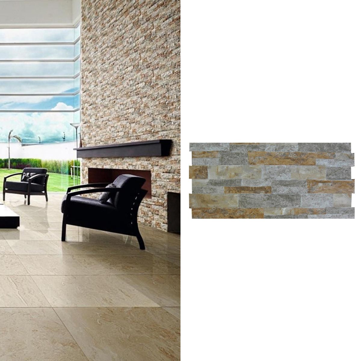 KLIPEN - Cerámica 25x50 cm Cuenca Stone Café 1.5 m2