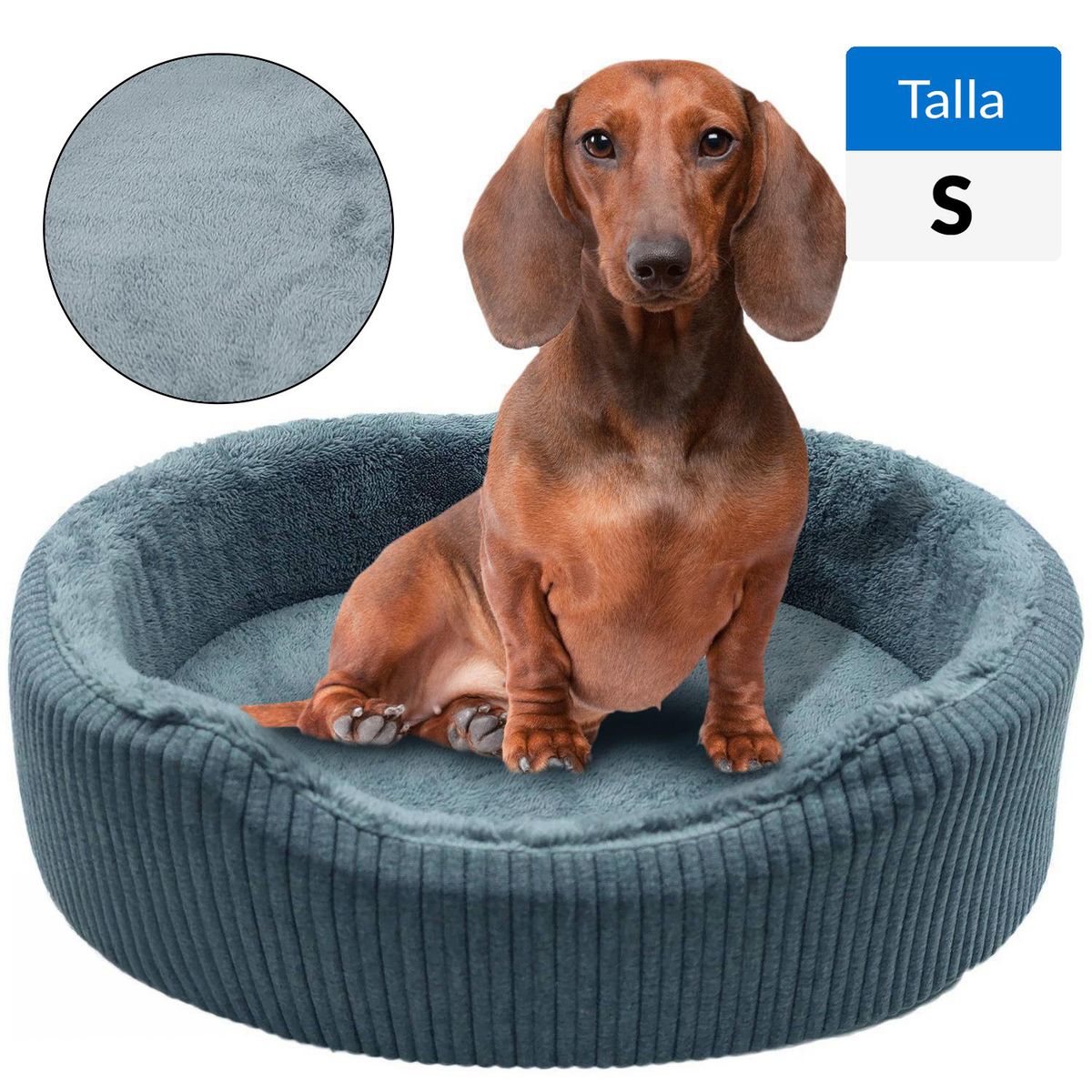 PETIZOOS - Cama Mascota Talla S con Cojín para Perro 20x47x60 cm Blanco/Negro