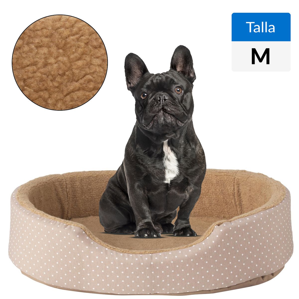 PETIZOOS - Cama Mascota para Perro 20x57x72 cm Blanco/Café