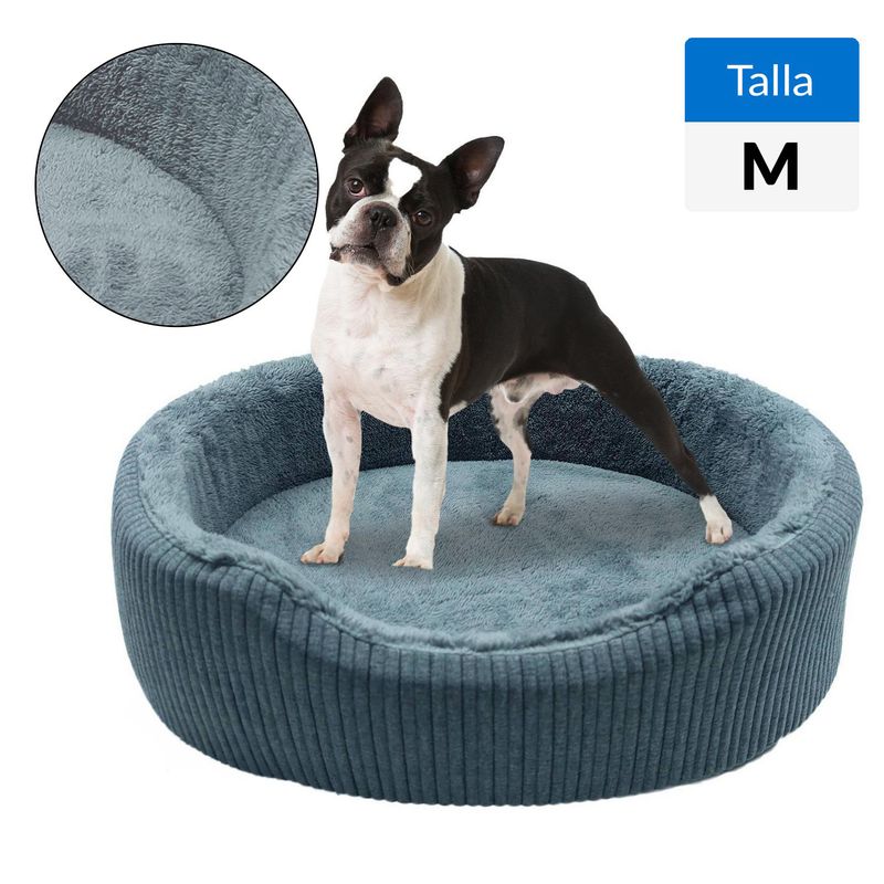 PETIZOOS - Cama Mascota Talla M con Cojín para Perro 20x57x72 cm Blanco/Negro
