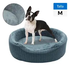 PETIZOOS - Cama Mascota Talla M con Cojín para Perro 20x57x72 cm Blanco/Negro