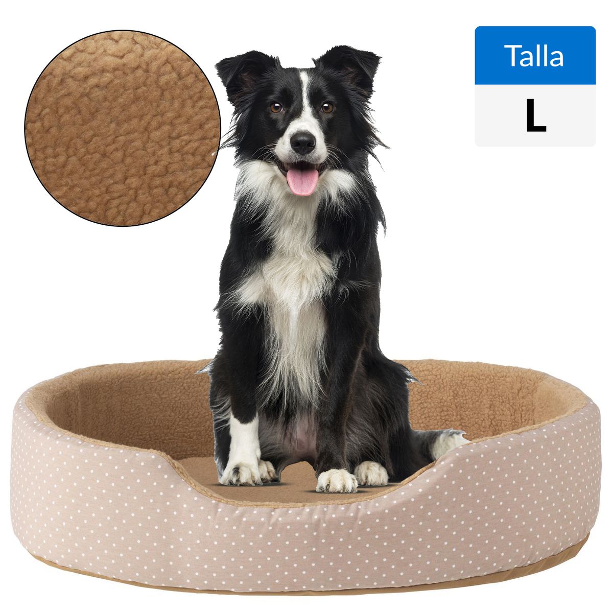 PETIZOOS - Cama Mascota para Perro 20x68x84 cm Blanco/Café