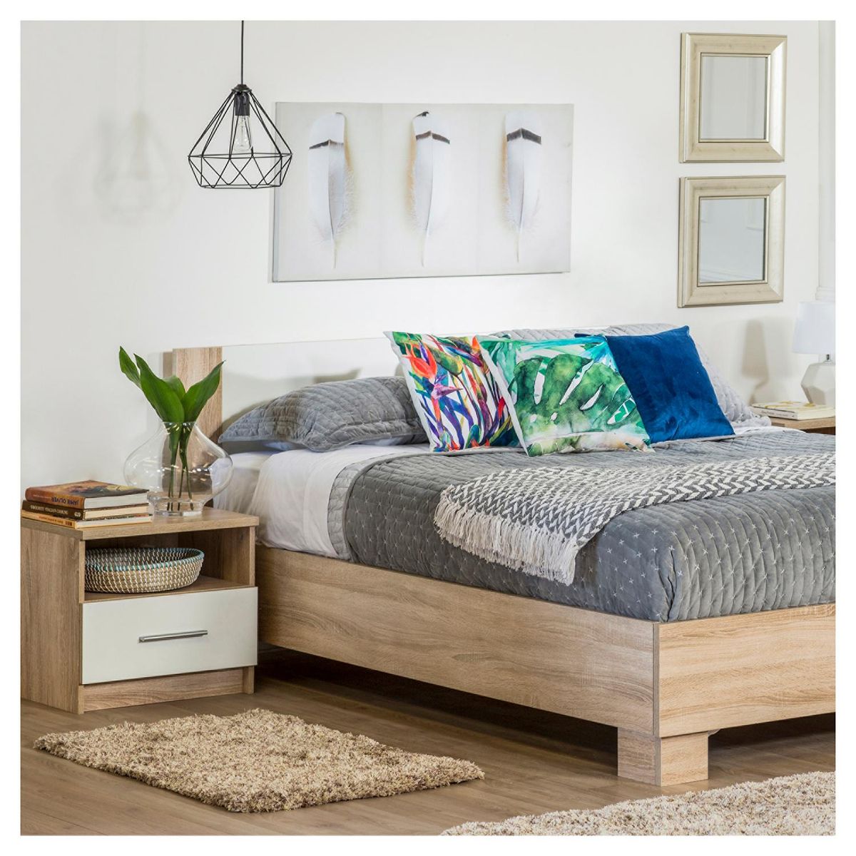 JACFELAY - Lámpara de colgar Metal Geométrica Grande