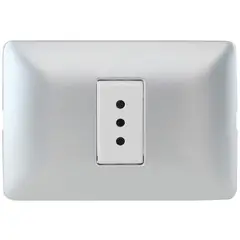 BTICINO - Tomacorriente Simple Armado 10A Aluminio