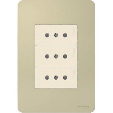 Tomacorriente triple 10 A horizon gold Orion