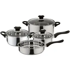 FANTUZZI - Batería de Cocina 7 Piezas Acero Plateado