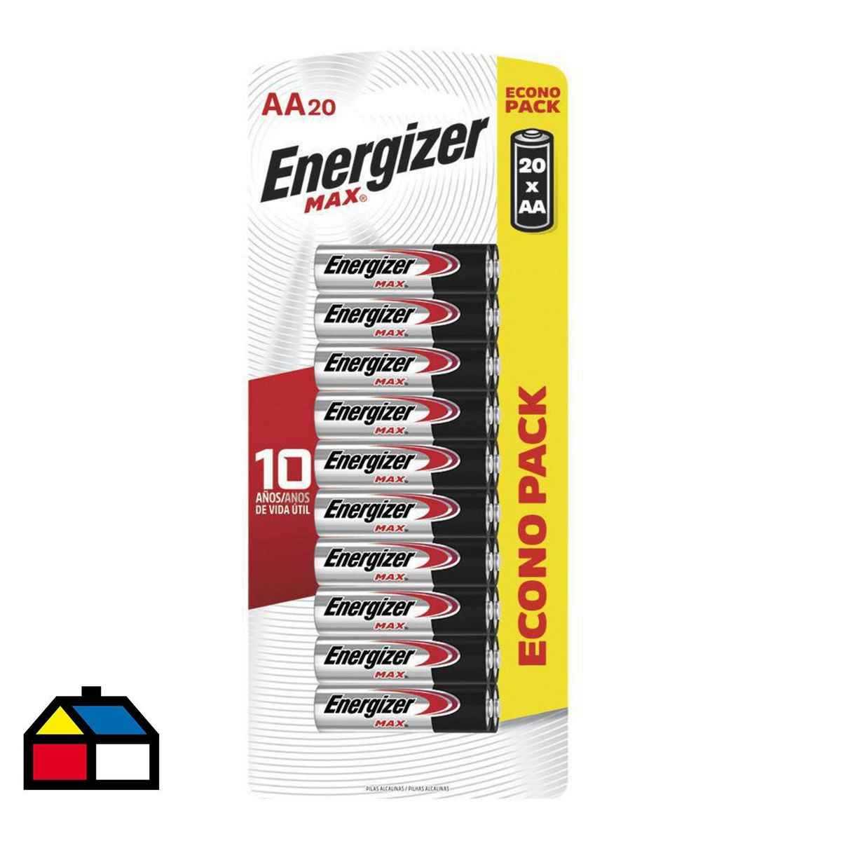ENERGIZER - Pack de 20 pilas alcalinas AA 1.5V