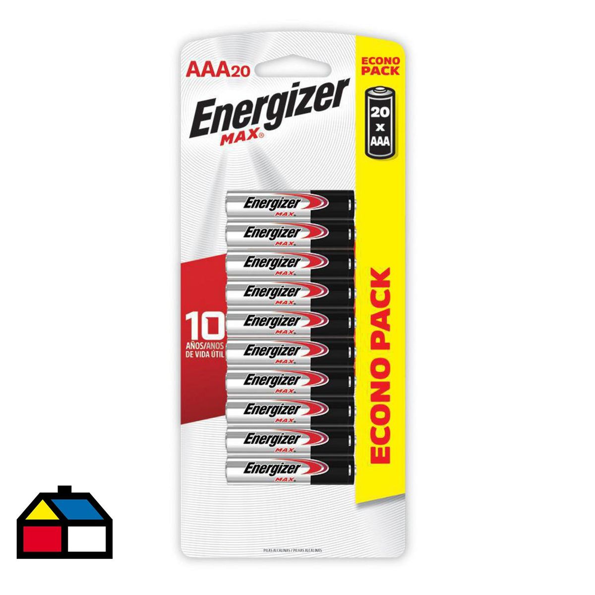 ENERGIZER - Pack de 20 pilas alcalinas AAA 1.5V