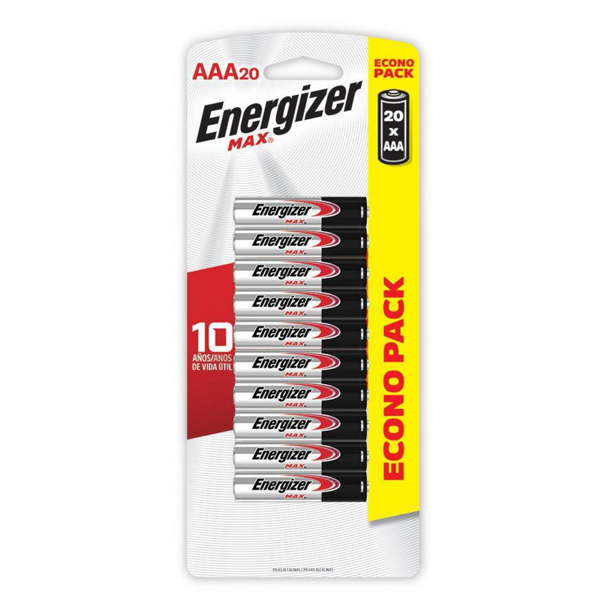 ENERGIZER - Pack de 20 pilas alcalinas AAA 1.5V