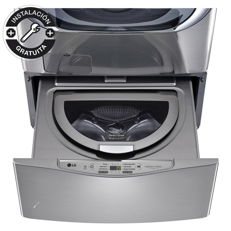 LG - Lavadora Carga Superior 3,5 kg Silver WD100CV.ASSPECL