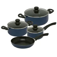 Batería de Cocina 7 Piezas Acero inoxidable Slide Azul