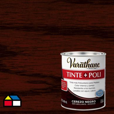 Varathane tinte + poliuretano base agua  cer neg 0,9l