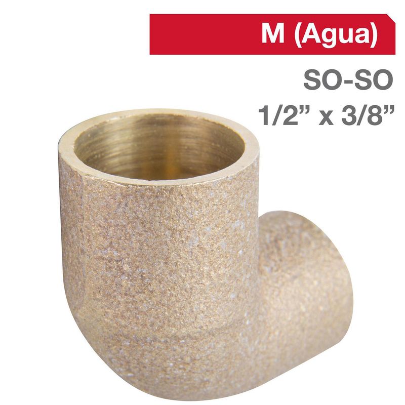 STRETTO - Codo Bronce SO-SO 1/2" x 3/8"  1u