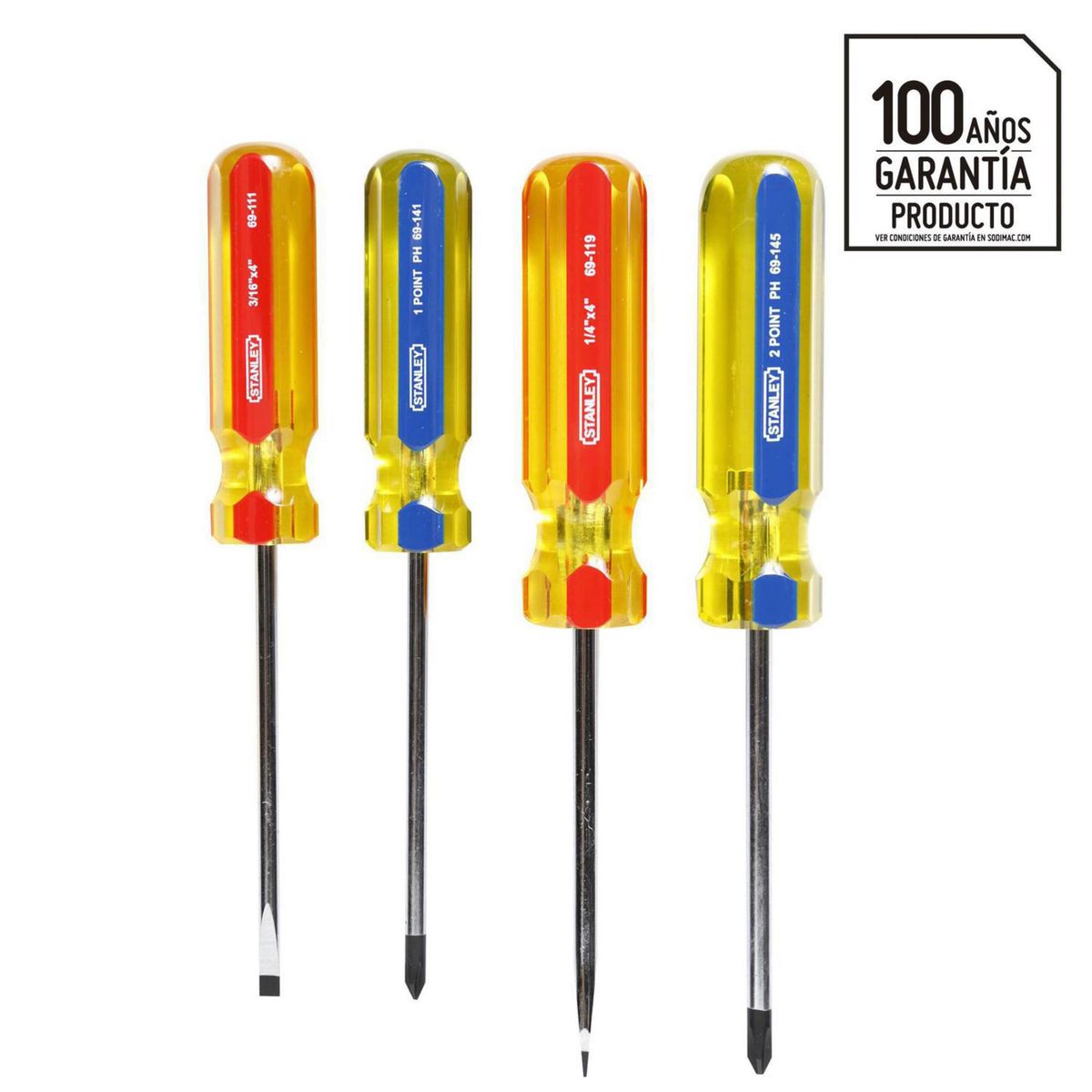 STANLEY - Set de atornilladores acero 4 unidades