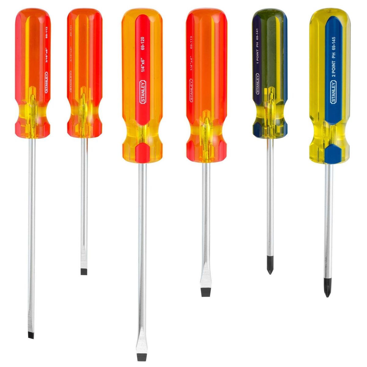 STANLEY - Set de destornilladores acero 6 unidades