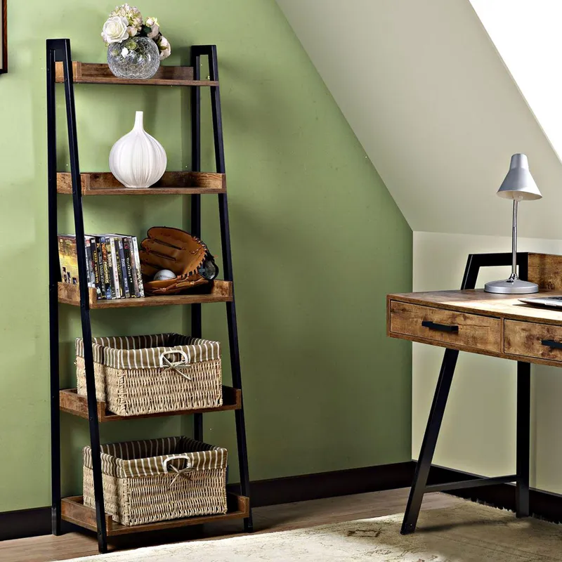 JUST HOME COLLECTION - Estante Rocky Hill Madera 5 Nivel(es) 51x152x34.6 cm Walnut