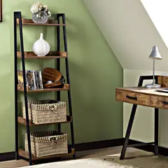 JUST HOME COLLECTION - Estante Rocky Hill Madera 5 Nivel(es) 51x152x34.6 cm Walnut