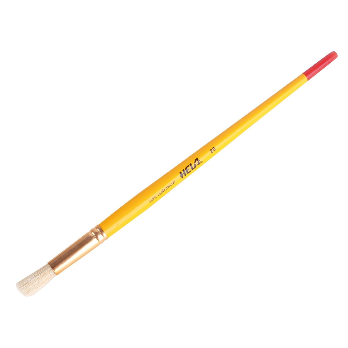 HELA - Pincel Redondo Hela N°2 Cerda Blanca Mango Amarillo