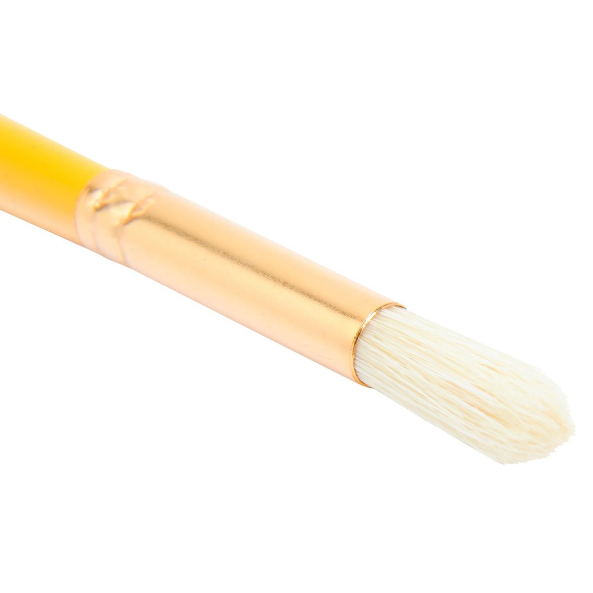 HELA - Pincel redondo nº16 Cerda Blanca y Mango amarrilo