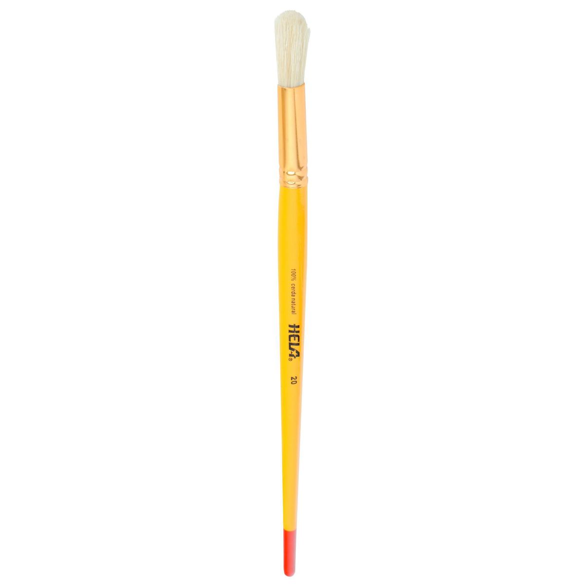 HELA - Pincel Redondo Hela Nº 20 Cerda Blanca Mango Amarillo