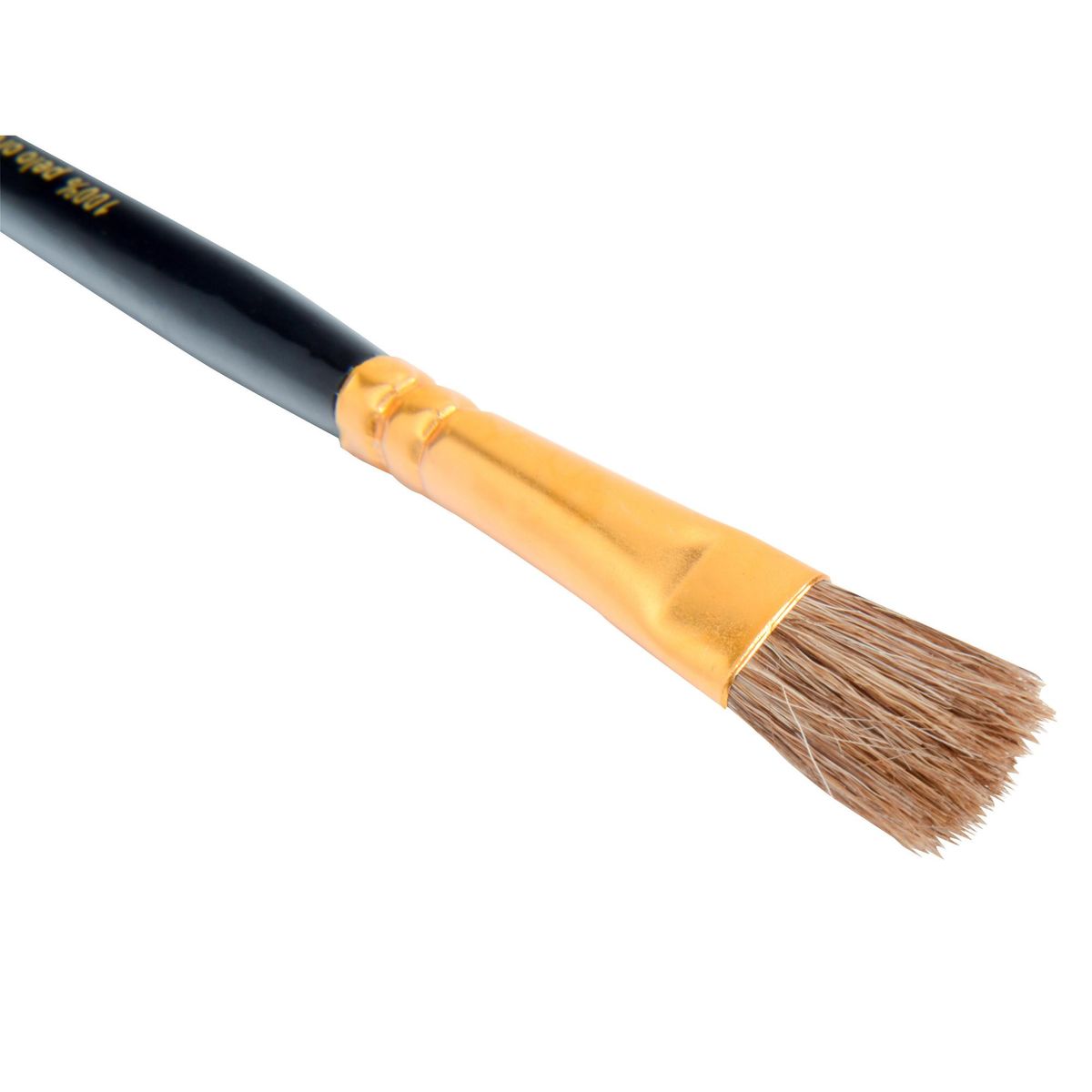 HELA - Pincel plano nº12 Cerda Gris y Mango Negro